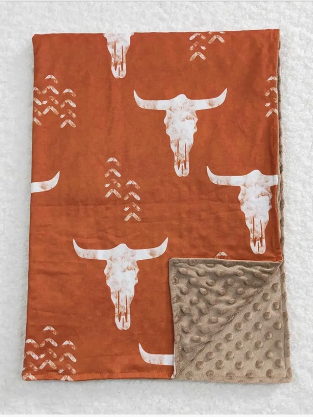 Western Cow Skull Print Baby Blanket